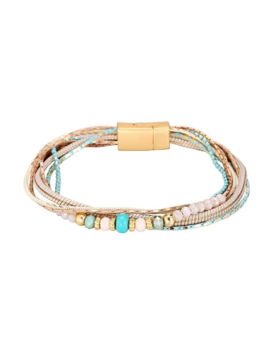 Wholesaler BELLE MISS - Multi row magnetic bracelet with chain and pearl