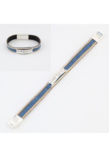 Grossiste BELLE MISS - Bracelet en jean avec fermeture aimantée et motif cristal