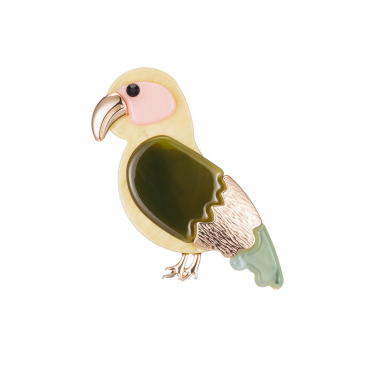 Grossiste BELLE MISS - Broche resine en forme de perroquet