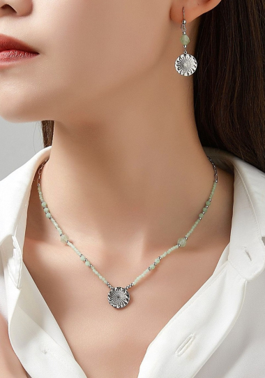 Wholesaler BELLE MISS - Steel and stone necklace