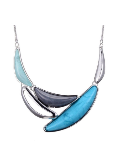 Wholesaler BELLE MISS - silver necklace with colored resin