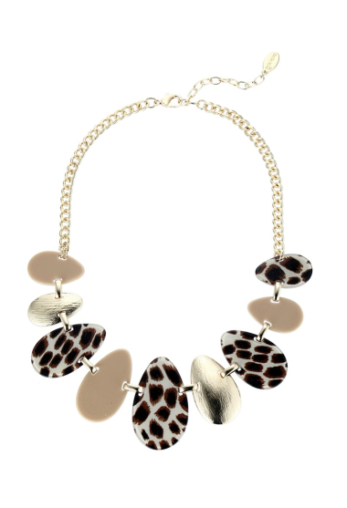 Großhändler BELLE MISS - Halskette mit Metall- und Acrylplakette