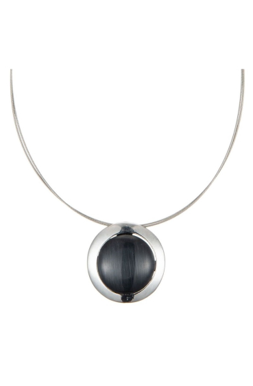 Wholesaler BELLE MISS - cable necklace with black cat's eye pendant