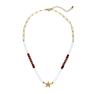 Wholesaler BELLE MISS - Fine gold-plated steel chain necklace with star