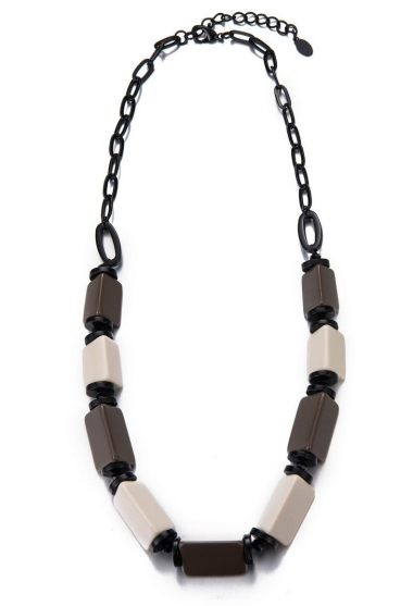 Wholesaler BELLE MISS - Black chain necklace with colored resin