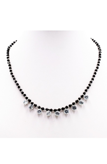 Wholesaler BELLE MISS - Black and white crystal necklace