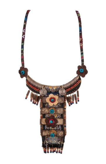 Großhändler BELLE MISS - Böhmische Halskette aus Holz und Perlen
