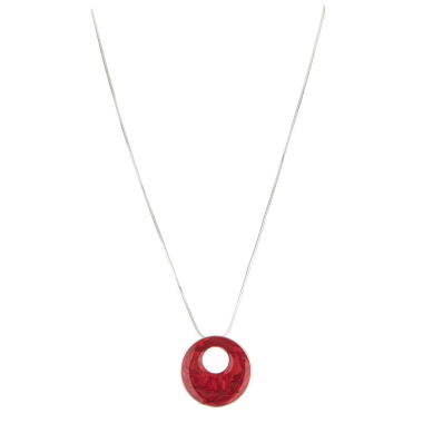 Wholesaler BELLE MISS - silver pendant with red enameled round