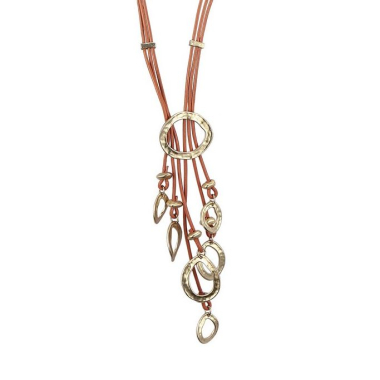 Großhändler BELLE MISS - Lange Halskette mit Metallringen