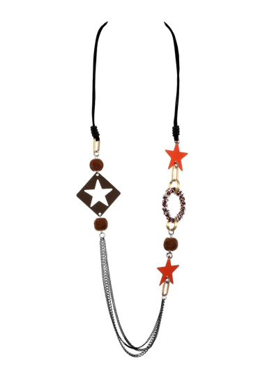 Großhändler BELLE MISS - Lange Halskette mit Stern und Ringen
