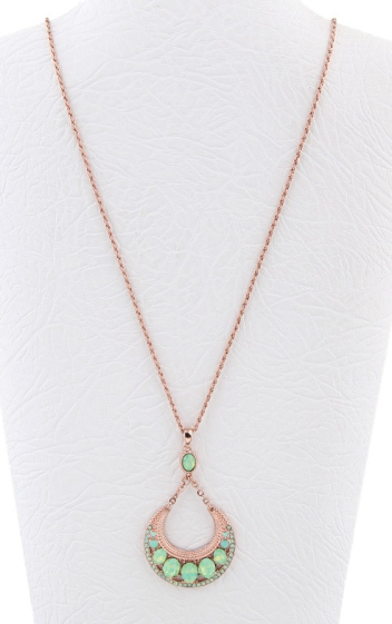 Wholesaler BELLE MISS - Long necklace with crystal pendant