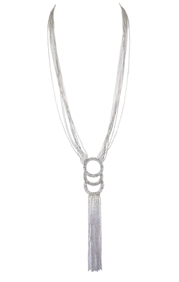 Grossiste BELLE MISS - sautoir chaines bille avec anneaux cristal
