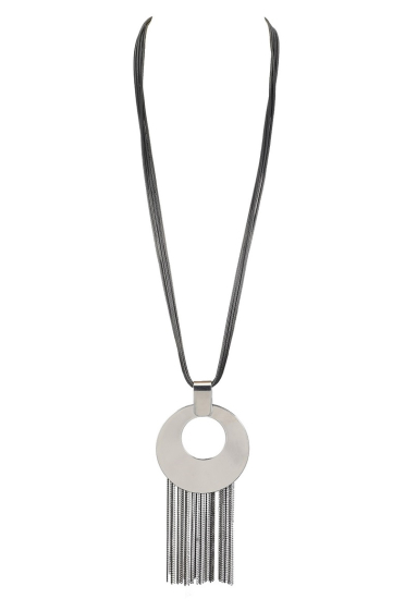 Wholesaler BELLE MISS - Cord necklace with round and metal chains