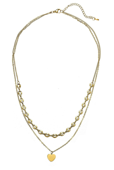 Wholesaler BELLE MISS - Ulianna - Double row golden steel necklace