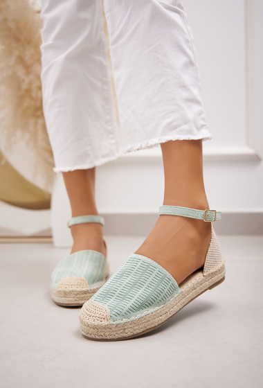 Wholesaler Belle Women - Espadrille with ankle strap and striped pattern