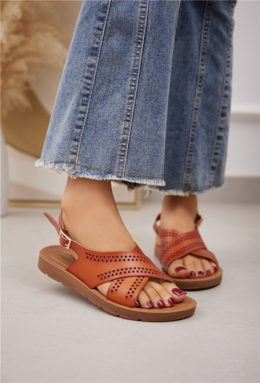 Wholesaler Belle Women - Slingback sandal with cross-cutout strap