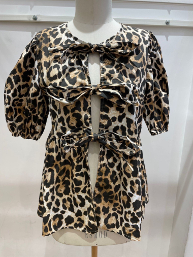 Wholesaler Bellerina - Short sleeve leopard blouse