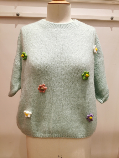 Wholesaler Bellerina - Short-sleeved floral sweater