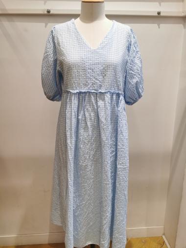 Wholesaler Bellerina - Long check 3/4 sleeve dress