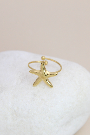 Wholesaler Bellissima - Adjustable star ring in stainless steel. Water resistant and does not darken