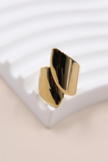 Wholesaler Bellissima - Rectangular geometric stainless steel ring