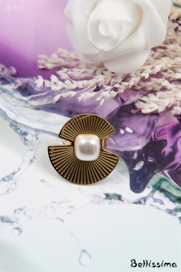 Wholesaler Bellissima - Geometric bead ring in stainless steel