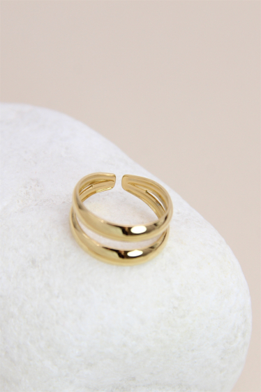 Wholesaler Bellissima - Double ring phalanx ring in stainless steel.