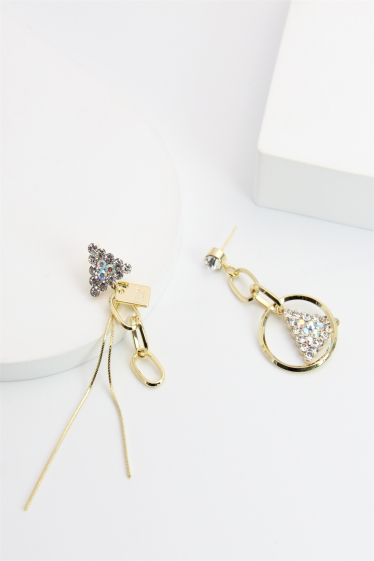 Wholesaler Bellissima - Asymmetric earring decorated with hypoallergenic ornate