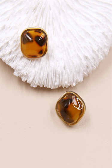 Wholesaler Bellissima - Square earring in hypoallergenic resin