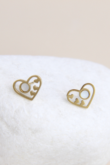Wholesaler Bellissima - Stainless steel heart earring