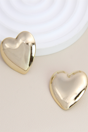 Wholesaler Bellissima - Stainless steel resin heart earring