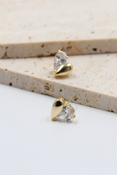Wholesaler Bellissima - Heart earring set with hypoallergenic crystal.