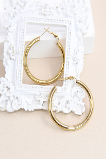 Wholesaler Bellissima - Hoop earring with secure stainless steel clasp