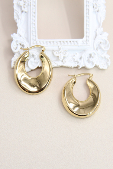 Wholesaler Bellissima - Stainless steel hollow hoop earring
