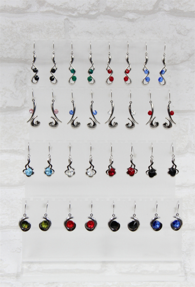 Wholesaler Bellissima - Swarovski crystal earring set of 16 pairs with display included