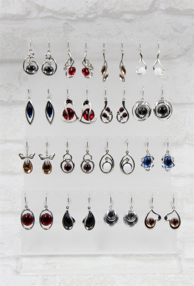 Wholesaler Bellissima - Swarovski crystal earring set of 16 pairs with display included