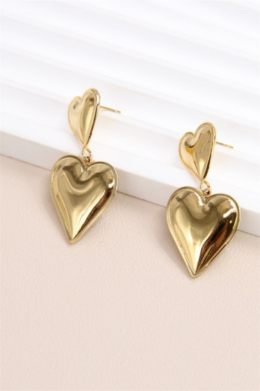 Wholesaler Bellissima - Stainless steel heart design earring