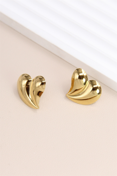 Wholesaler Bellissima - Stainless steel heart design earring