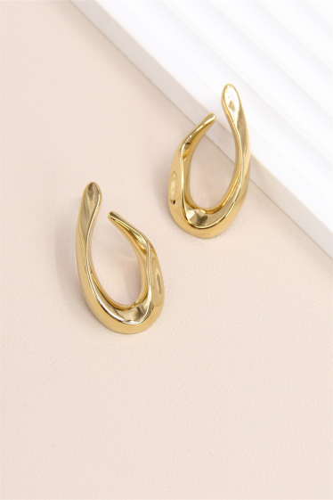 Wholesaler Bellissima - Geometric design earring in stainless steel