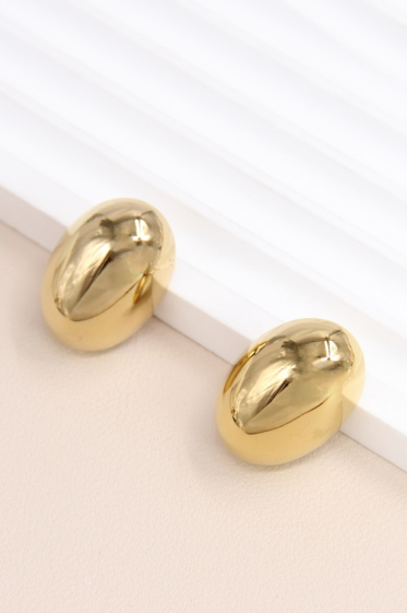 Wholesaler Bellissima - Oval design earring in stainless steel