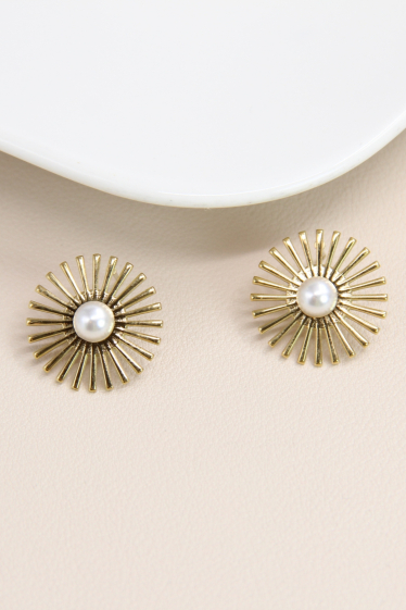 Wholesaler Bellissima - Dazzling pearl design earring in stainless steel