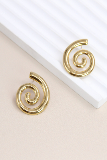 Wholesaler Bellissima - Spiral design earring in stainless steel