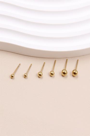 Wholesaler Bellissima - Earring set of 3 pairs in stainless steel