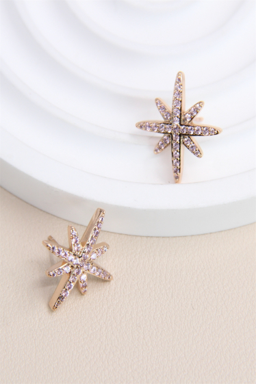 Wholesaler Bellissima - Star earring decorated with hypoallergenic rhinestones