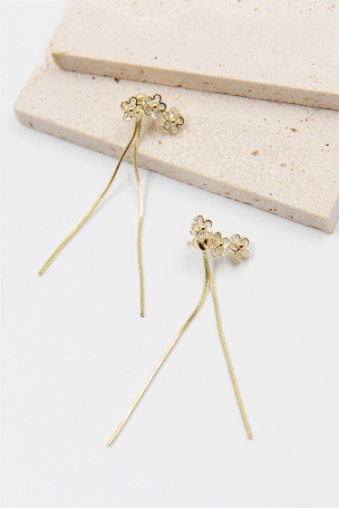 Wholesaler Bellissima - Flower earring set with hypoallergenic zirconium