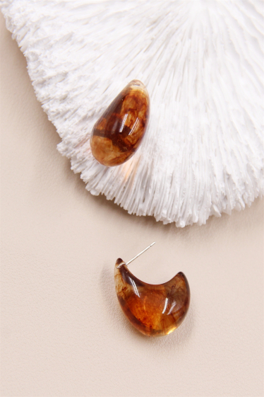 Wholesaler Bellissima - Drop earring in hypoallergenic transparent resin