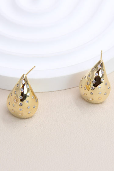 Wholesaler Bellissima - Drop earring decorated with hypoallergenic rhinestones
