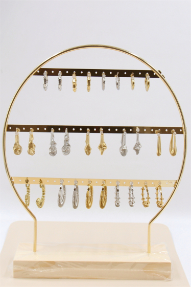 Wholesaler Bellissima - Earring set of 14 pairs assorted models in stainless steel