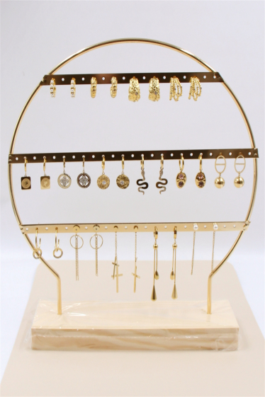 Wholesaler Bellissima - Earring set of 15 pairs assorted models in stainless steel
