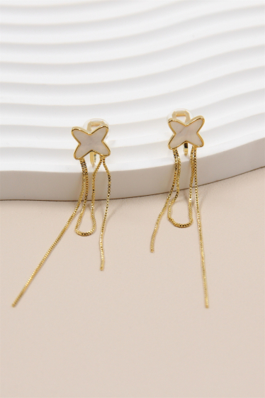 Wholesaler Bellissima - Pearly clip-on dangling earring